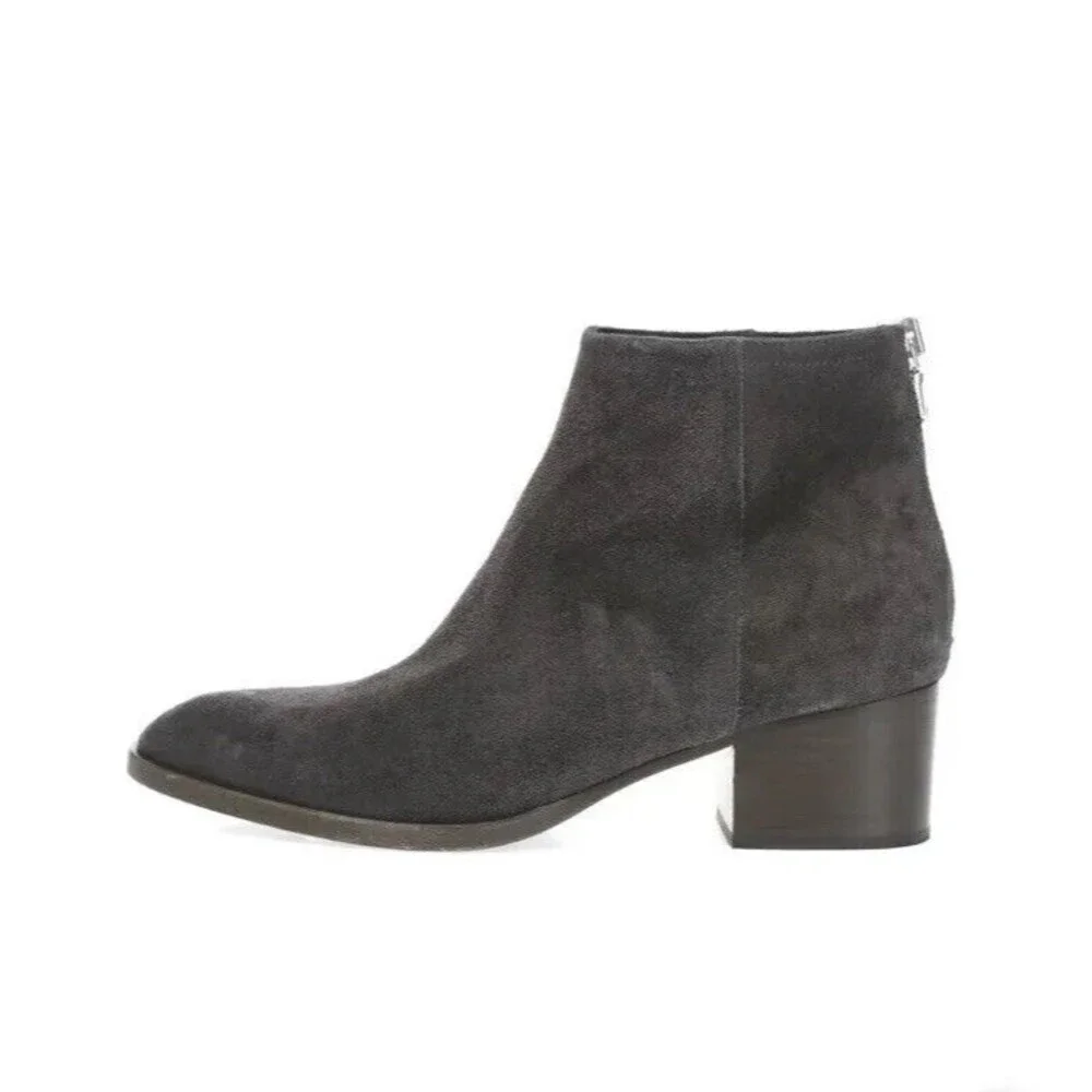 Rag & Bone Wesley Asphalt Gray Suede All Leather Ankle Bootie 37.5